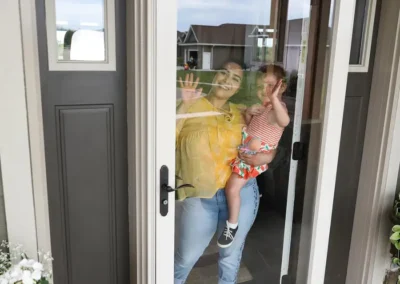 waving through storm door